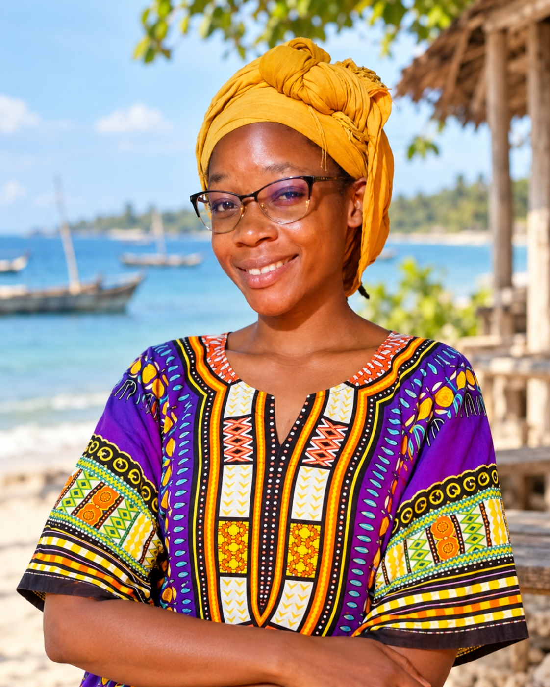Zuby, founder of Mama Africa Mafia, beside the sea